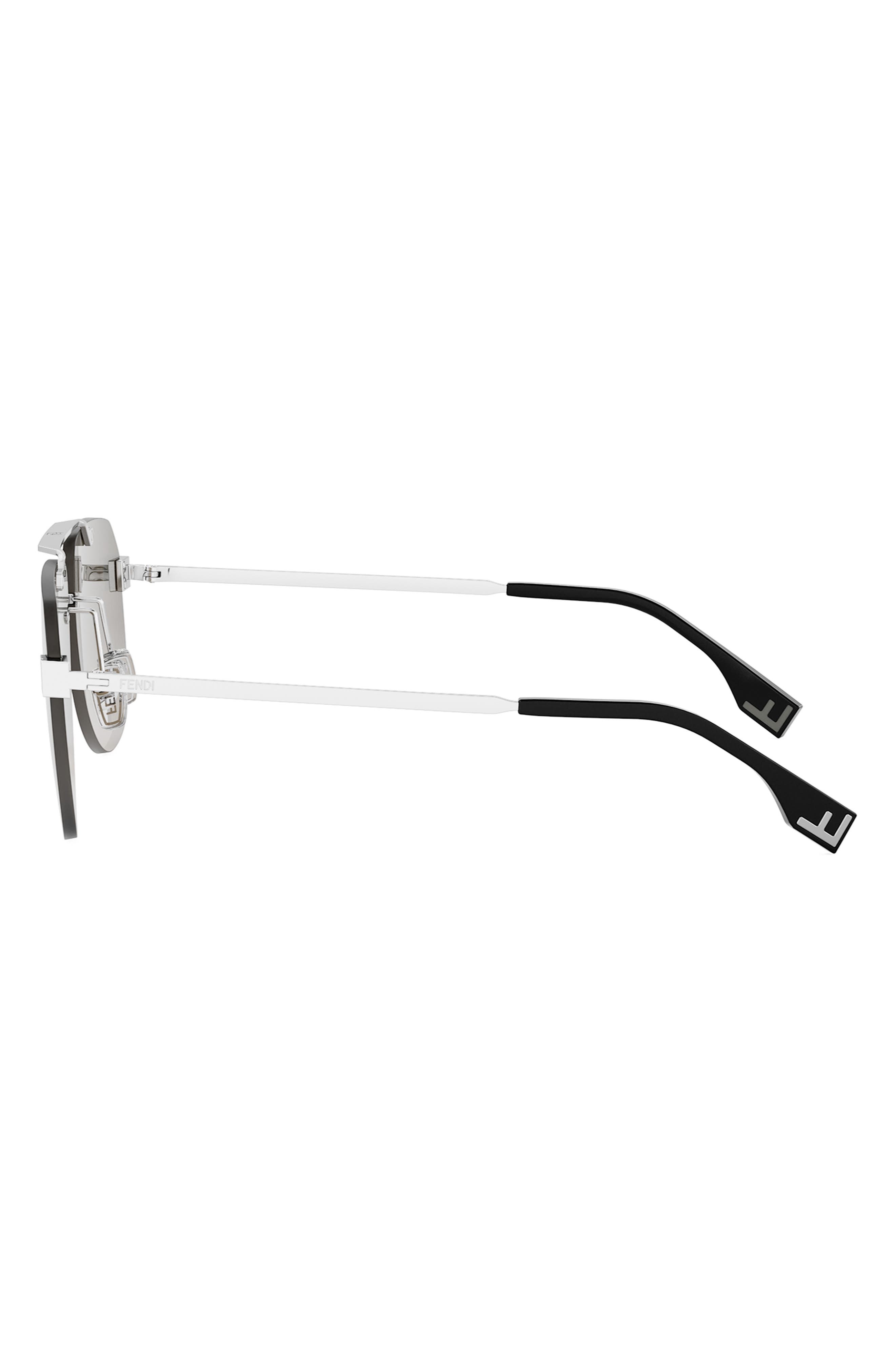 'Fendi Sky 61mm Pilot Sunglasses in Shiny Palladium /Brown at Nordstrom - 6