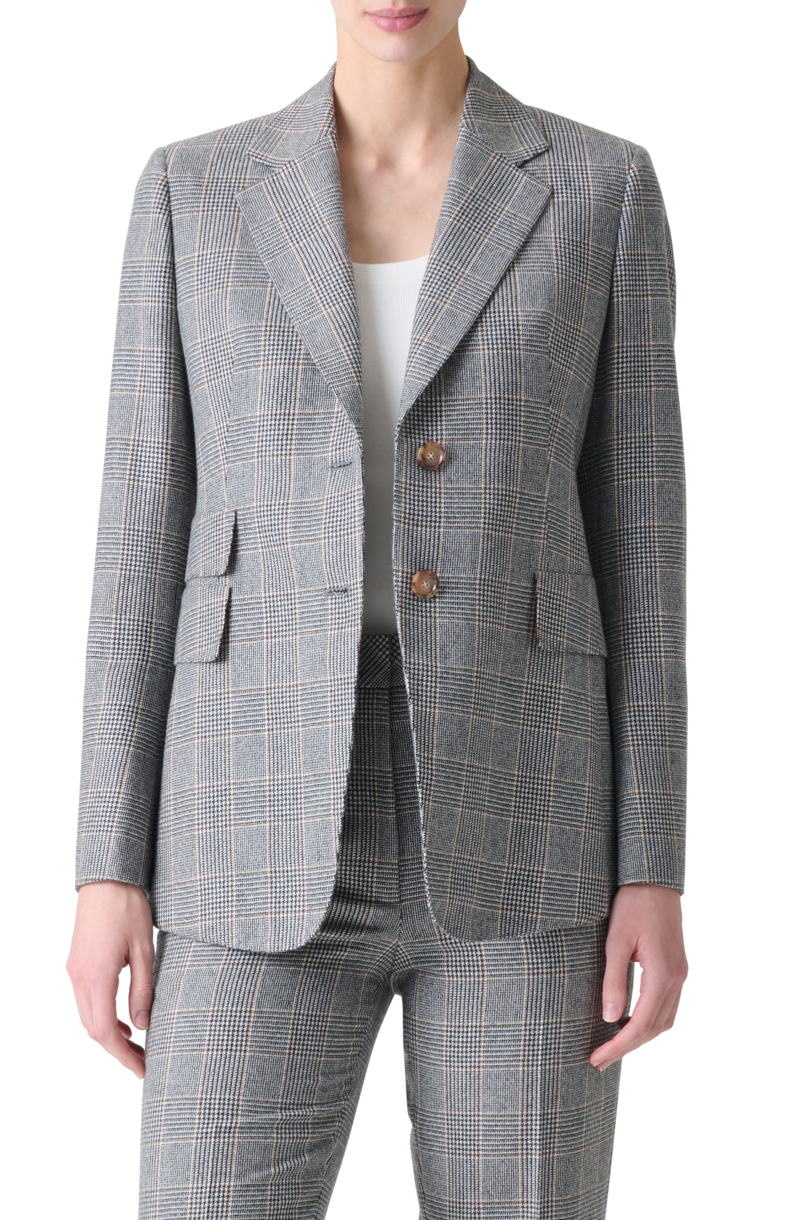 Akris Arie Check Cashmere Jacket in Black-Terra at Nordstrom - 1