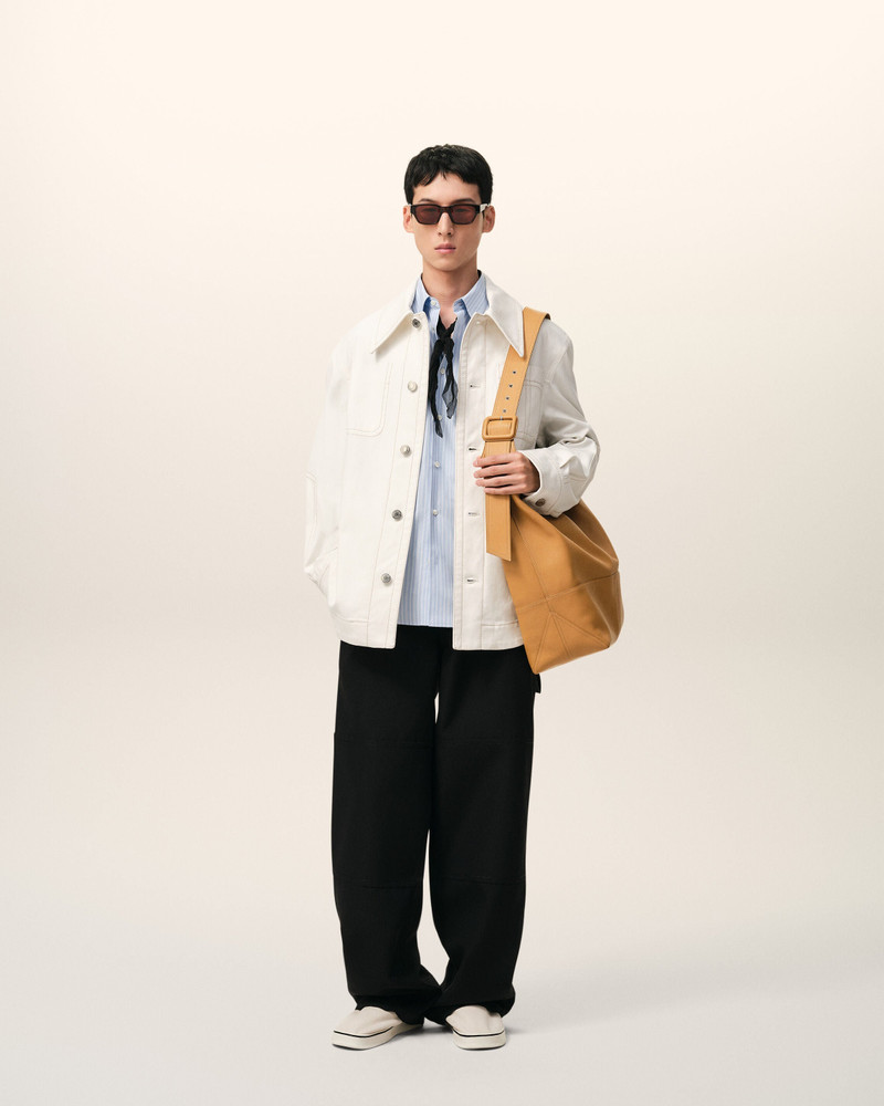 AMI Paris WHITE COTTON WORKER BUTTONED JACKET outlook