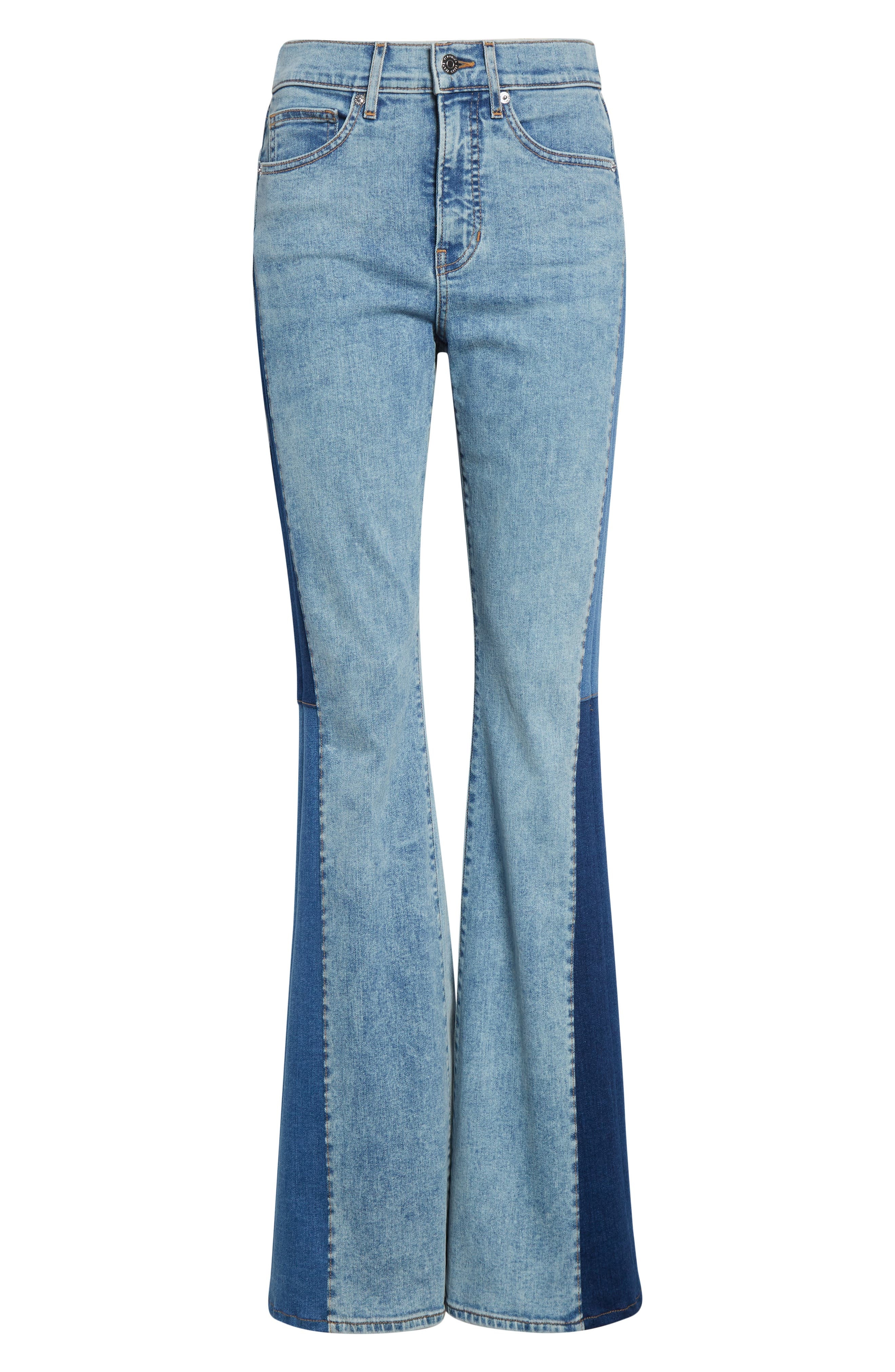Veronica Beard Beverly High Waist Skinny Flare Jeans in Ripple Dust at Nordstrom - 6
