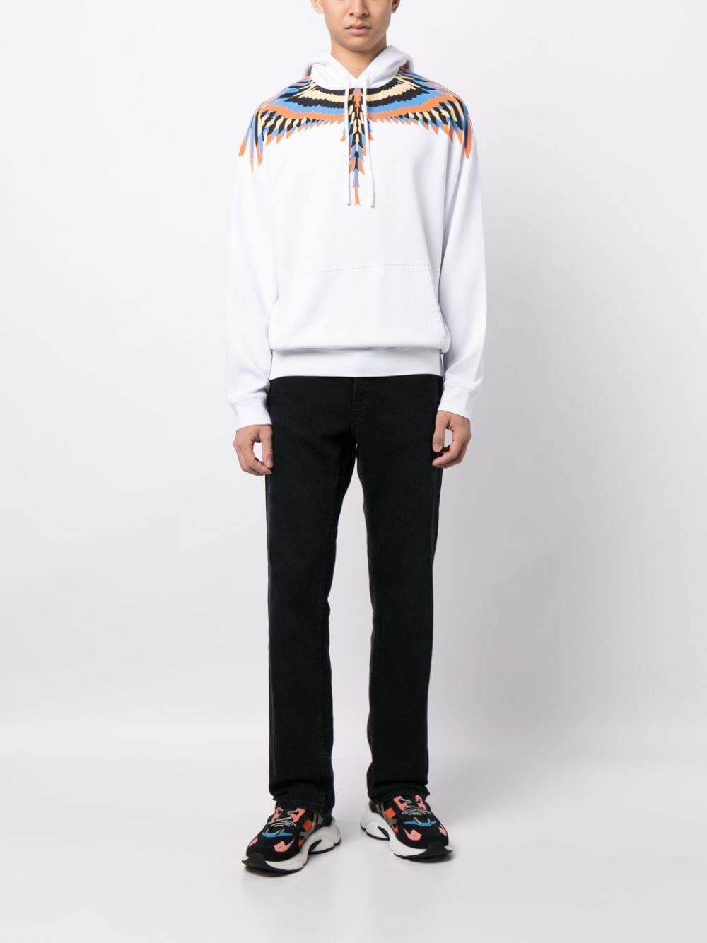 Wings-print cotton hoodie - 2