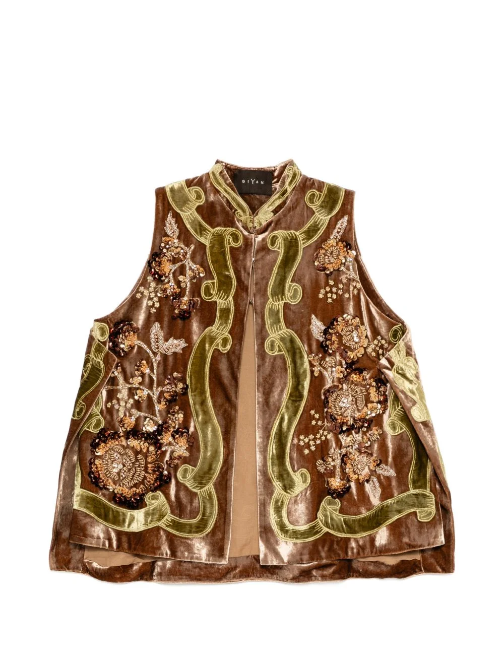 sequin-embellished velvet waistcoat - 1