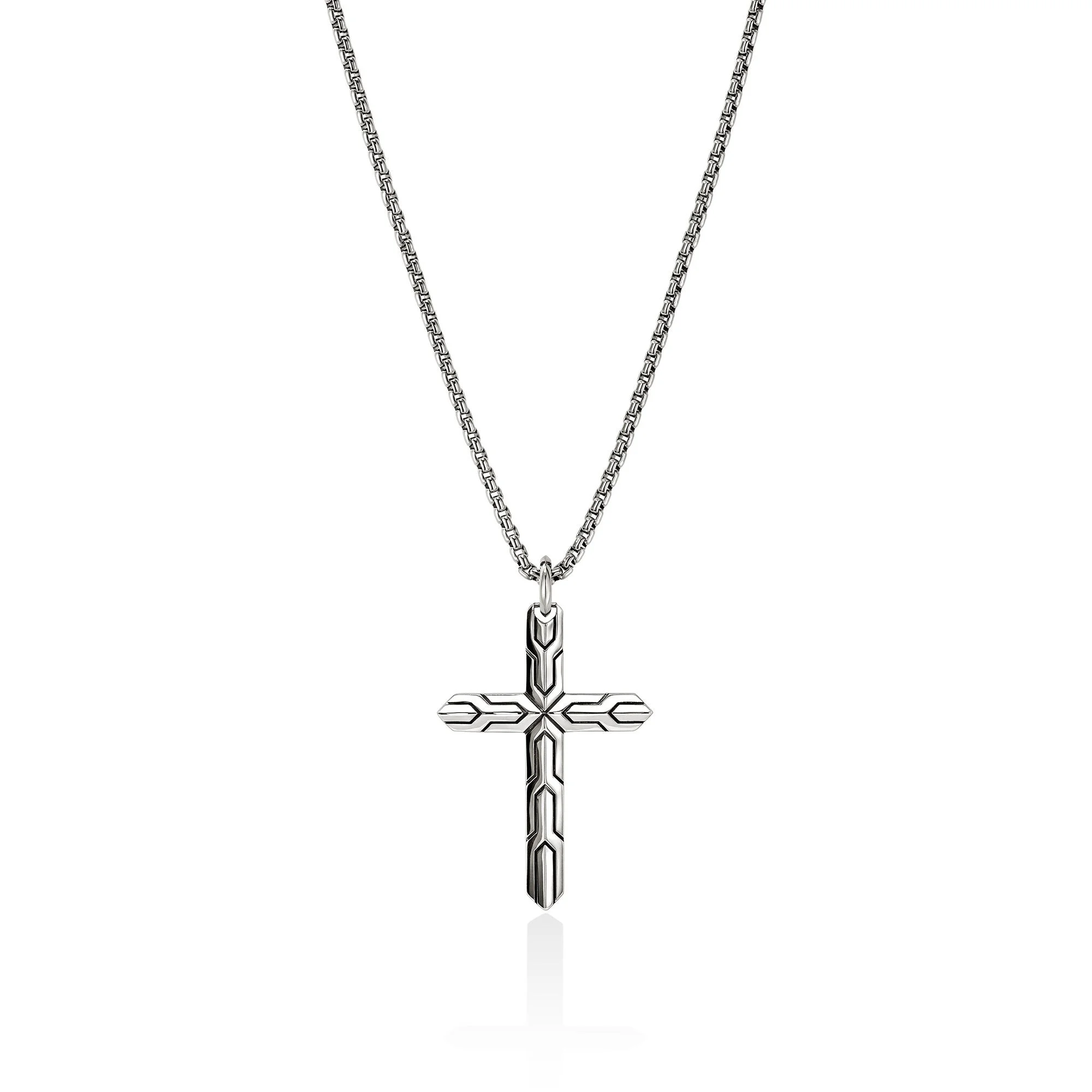Icon 50 Cross Pendant Necklace, Sterling Silver - 1