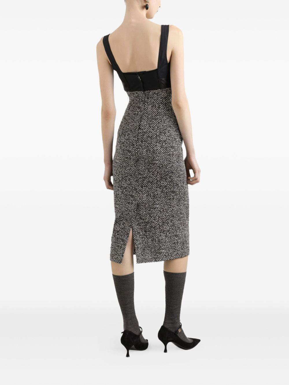 panelled midi dress - 4