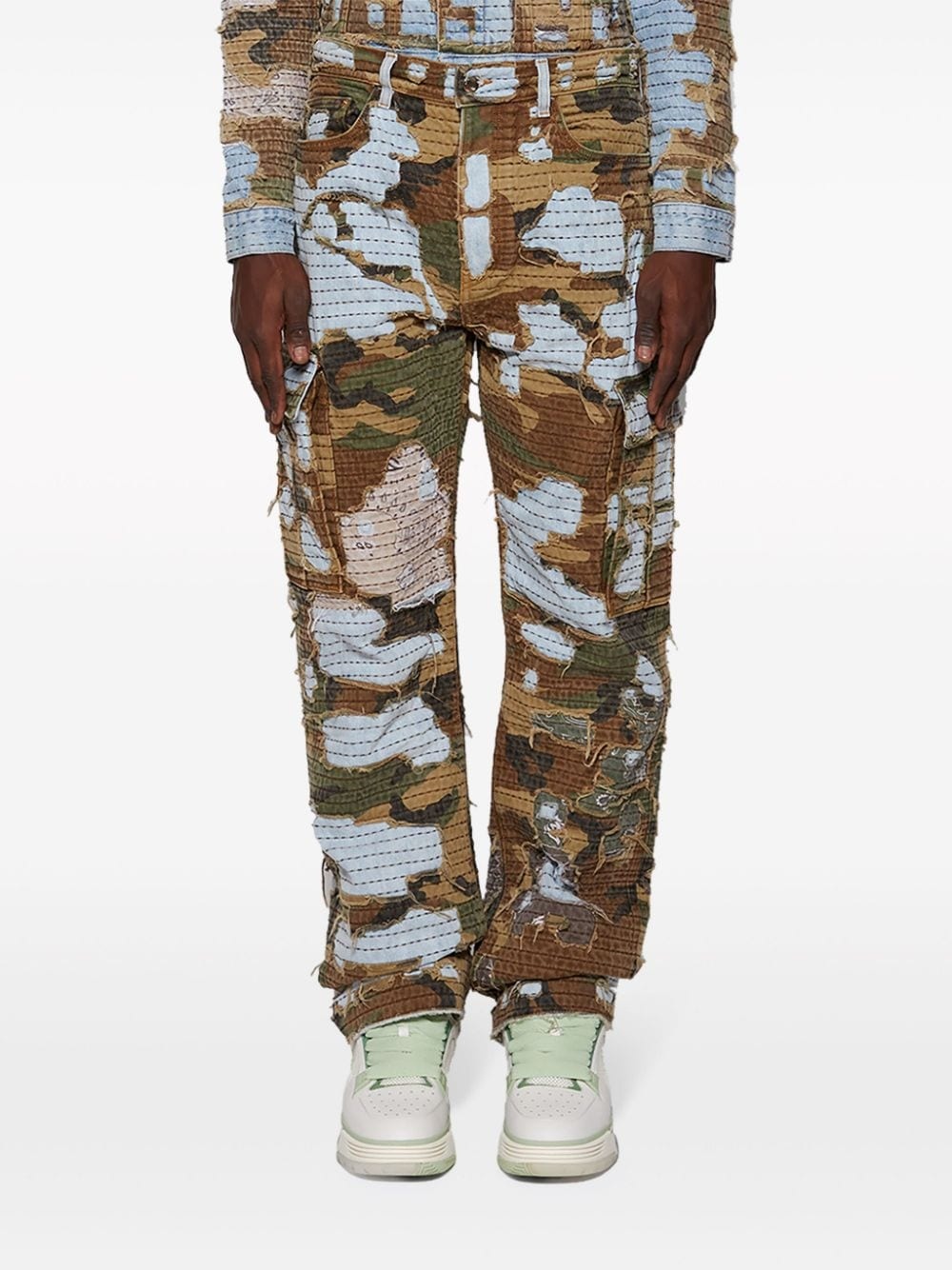 Camo Boro Repair straight jeans - 3