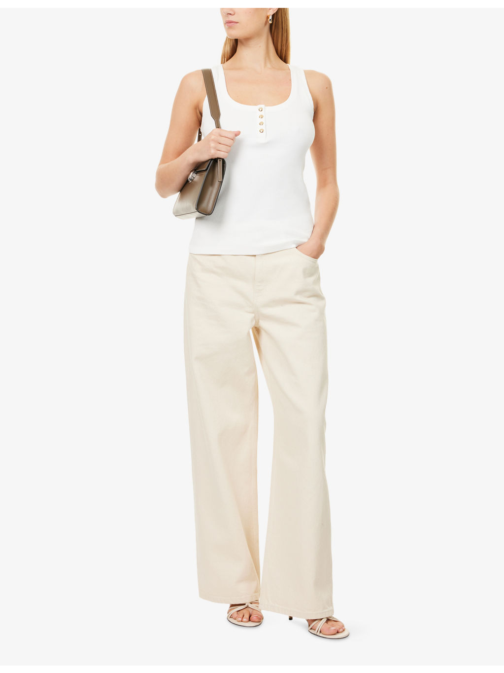 Alessia Sleeveless Stretch-Cotton Top - 2
