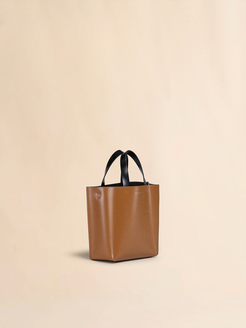 MUSEO MINI BAG IN BROWN AND BLACK LEATHER - 5