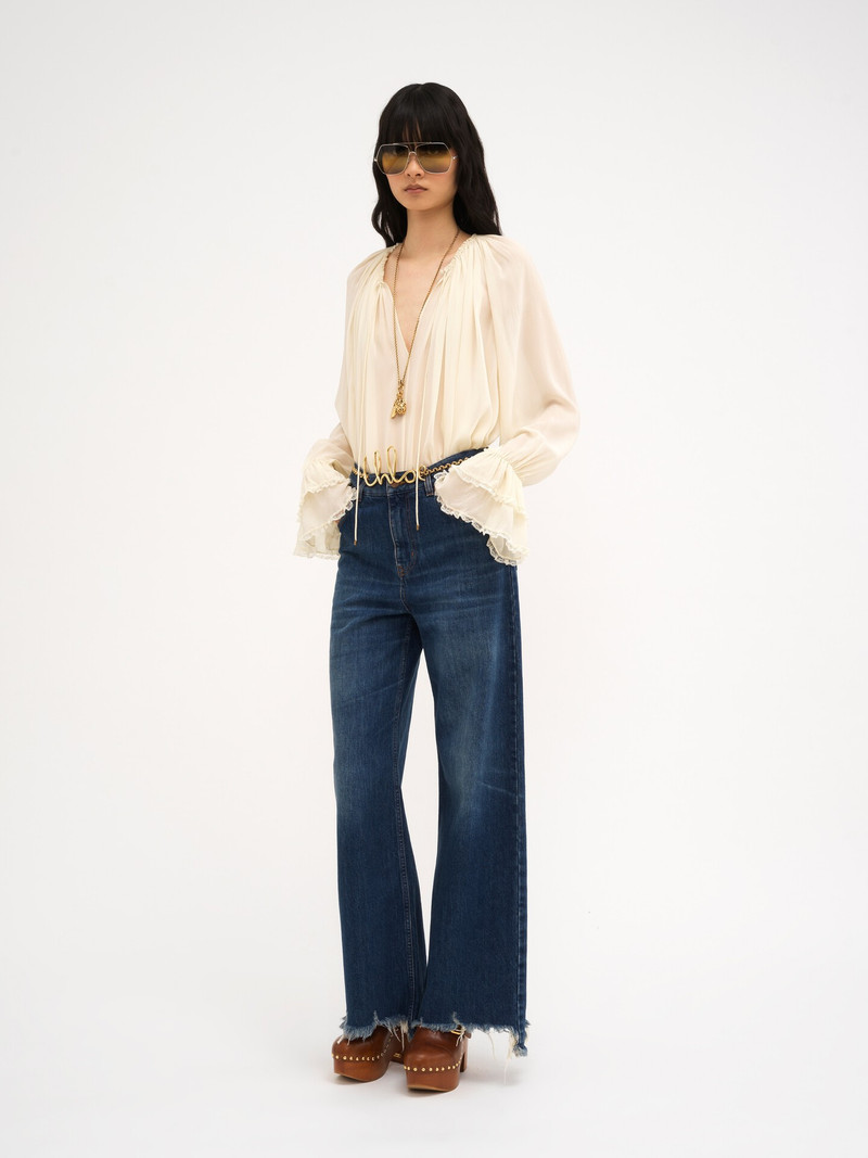 Chloé CROPPED WIDE-LEG JEANS IN DENIM outlook