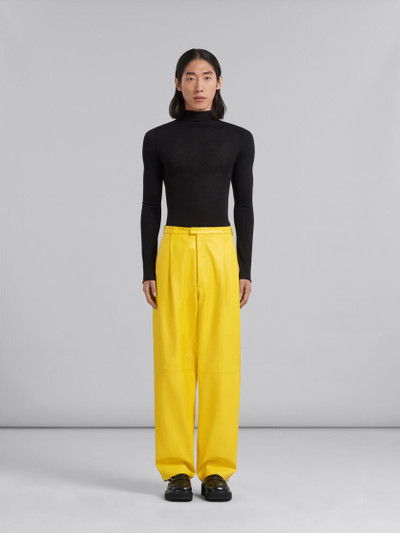 Marni YELLOW NAPPA LEATHER TAILORED TROUSERS outlook