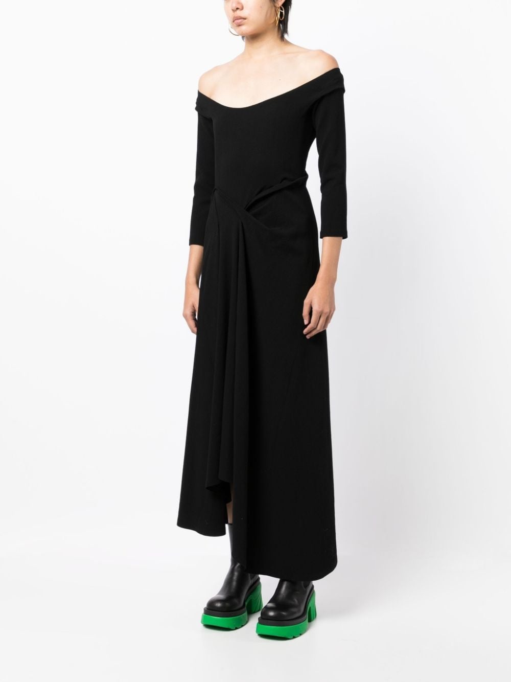 off-shoulder draped maxi dress - 3