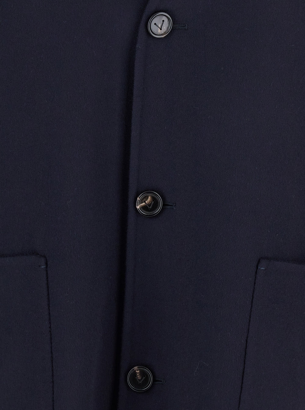 Bottega Veneta Women Blue Collarless Coat With Front Button Closure In Wool And Cashmere Woman - 3