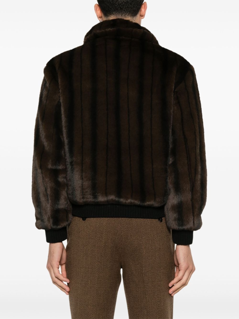 pinstriped bomber jacket - 4