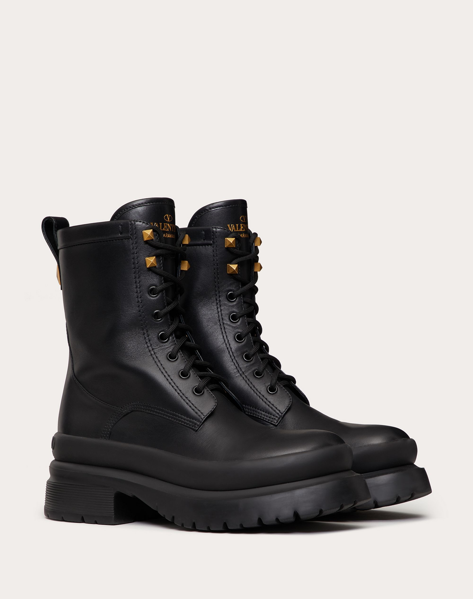 ROMAN STUD CALFSKIN LEATHER COMBAT BOOT 50MM - 2