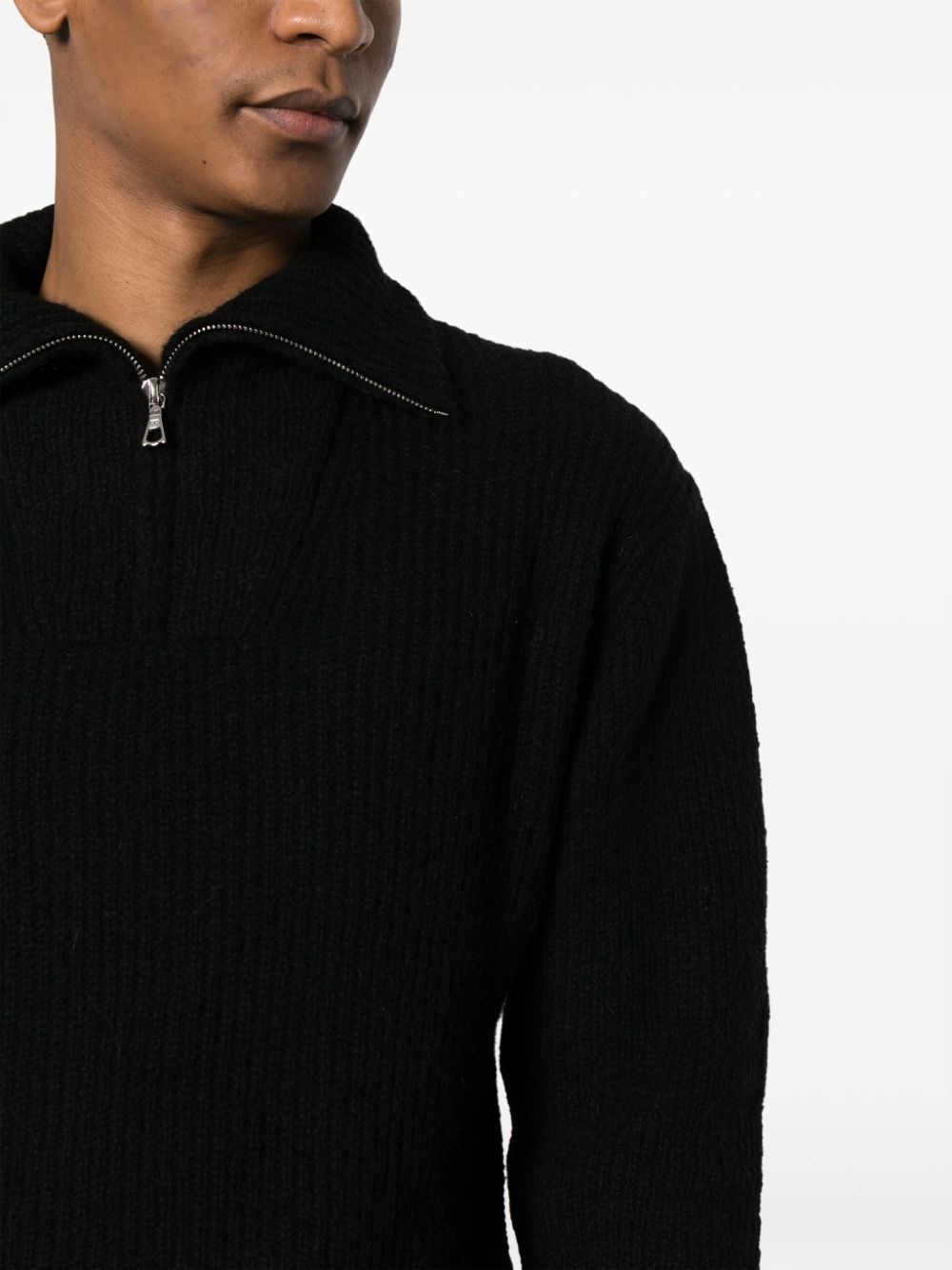 high-neck ribbed jumper - 5