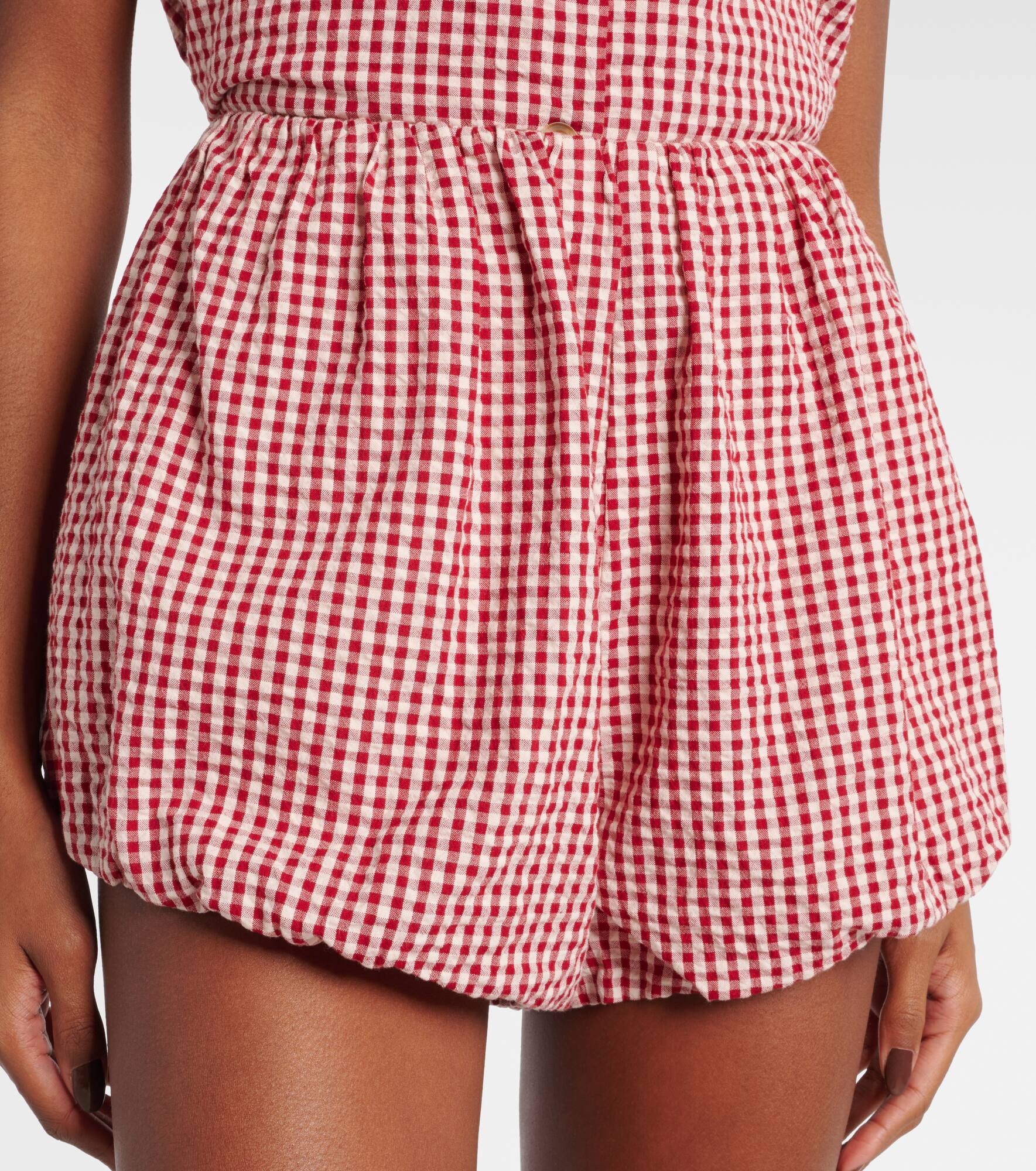 Aurelia gingham cotton shorts - 4