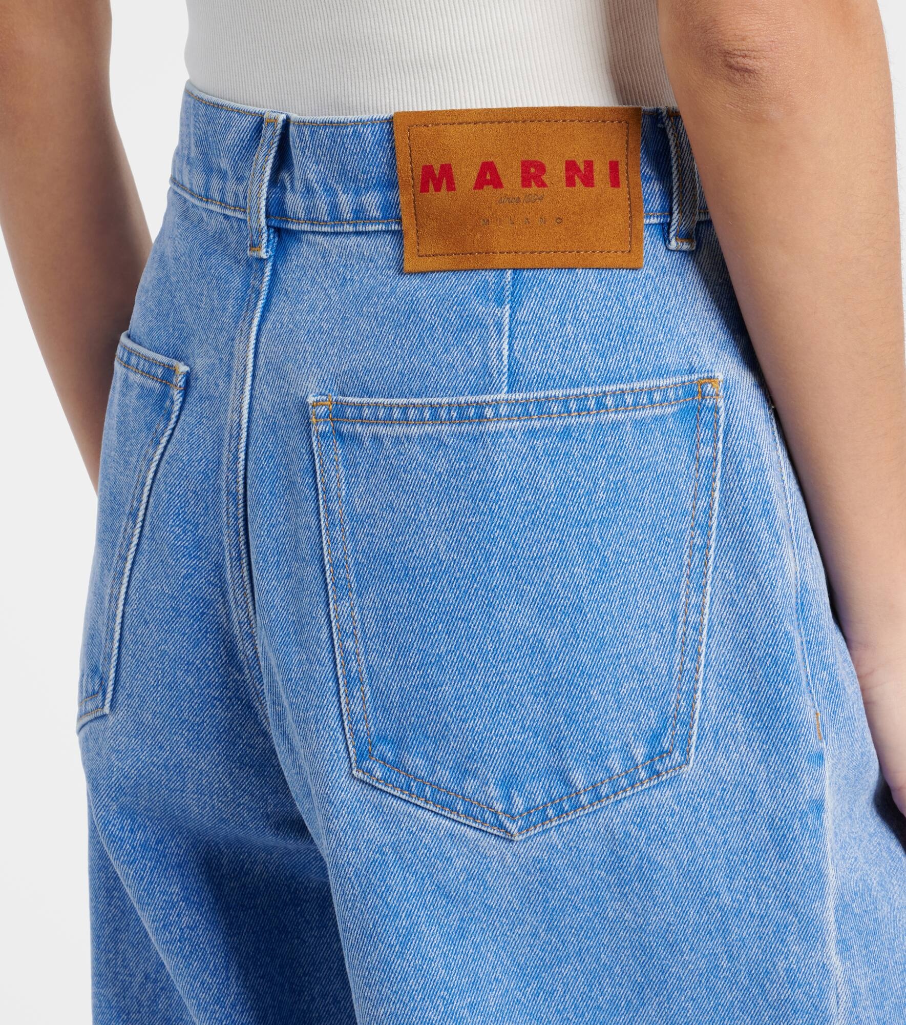 Patch-appliqué wide-leg jeans - 6