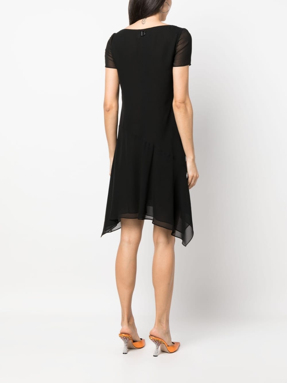 asymmetric-hem short-sleeve dress - 4