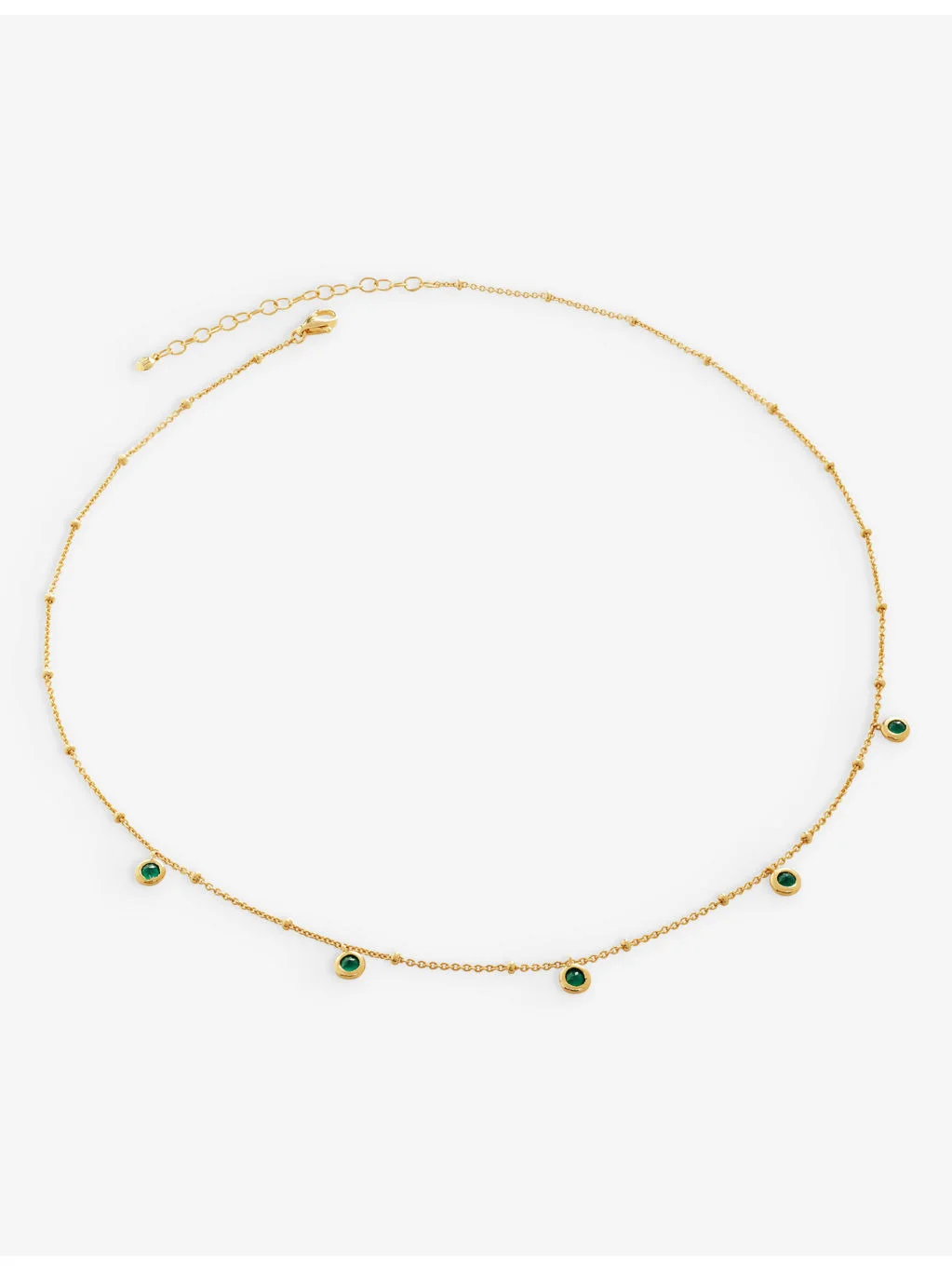 Mini green 18ct yellow gold-plated vermeil recycled sterling-silver and onyx choker necklace - 1