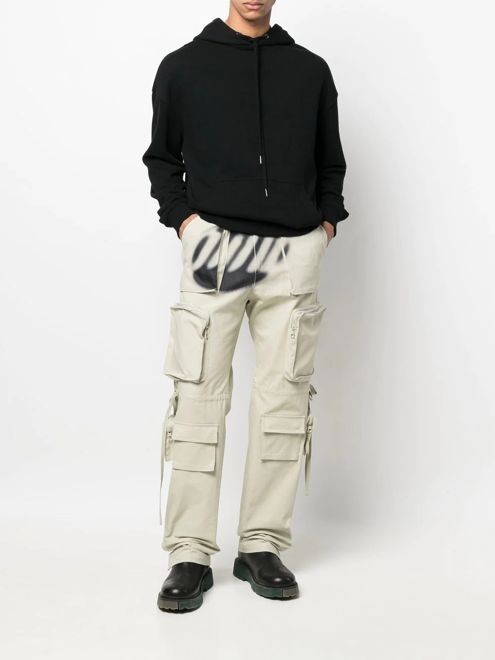 graffiti-print cargo trousers - 2