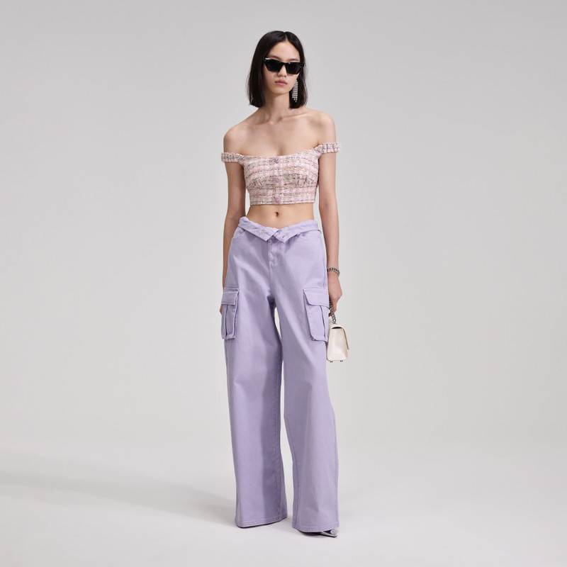 Lilac Denim Cargo Jeans 1