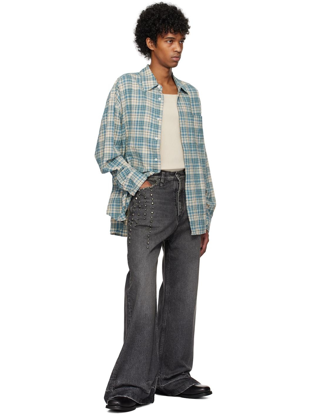 SSENSE Exclusive Gray Skid Stud Jeans - 4