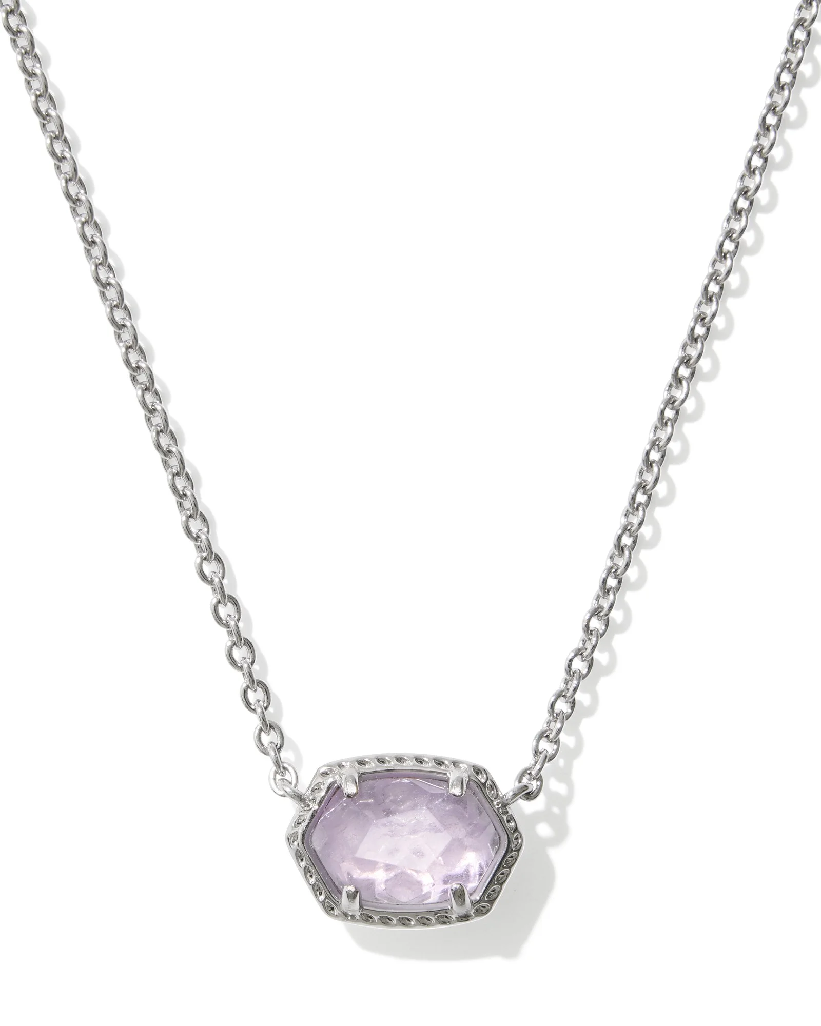 Daphne Silver Frame Short Pendant Necklace - 1