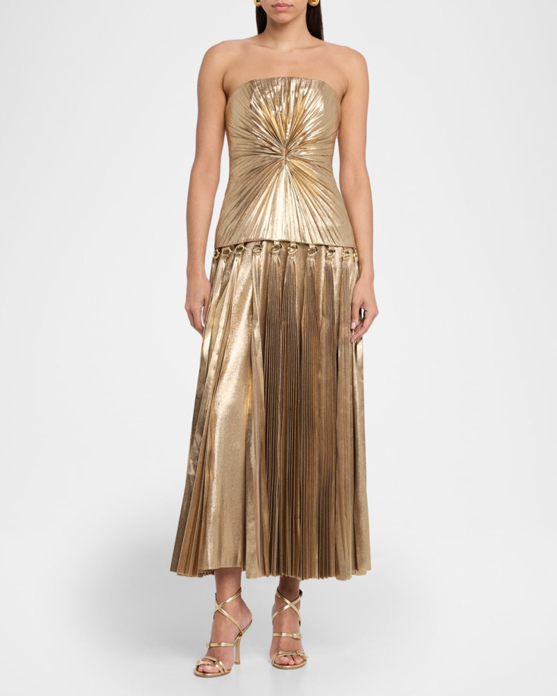 Acler Fintry Metallic Strapless Dress outlook