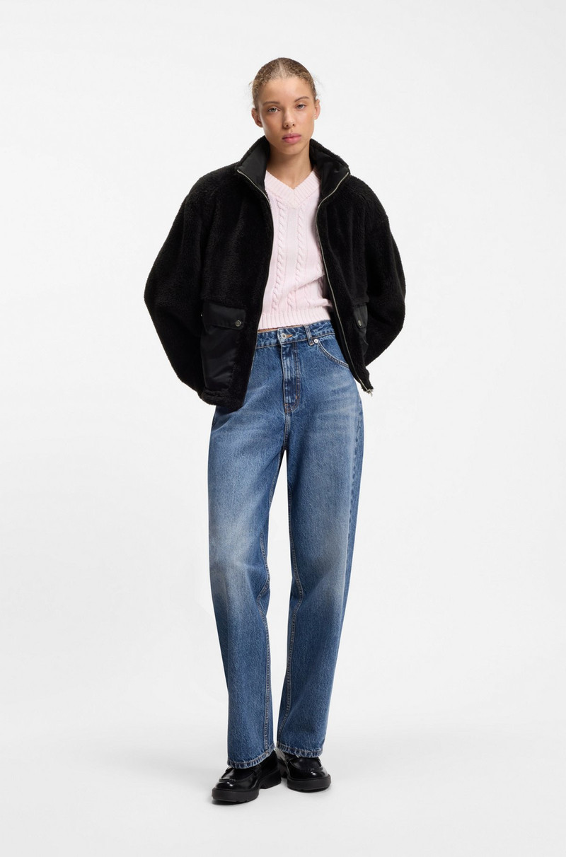 HUGO FAUX FUR COAT WITH CONTRASTING PATCH POCKETS outlook