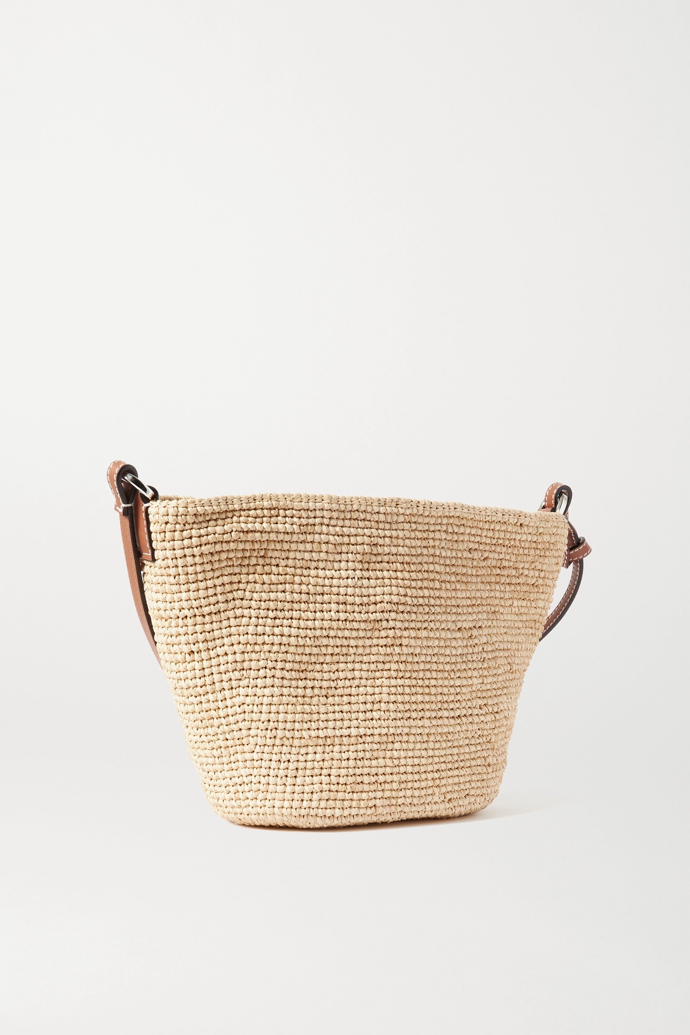 + Paula's Ibiza Pochette leather-trimmed woven raffia shoulder bag - 3