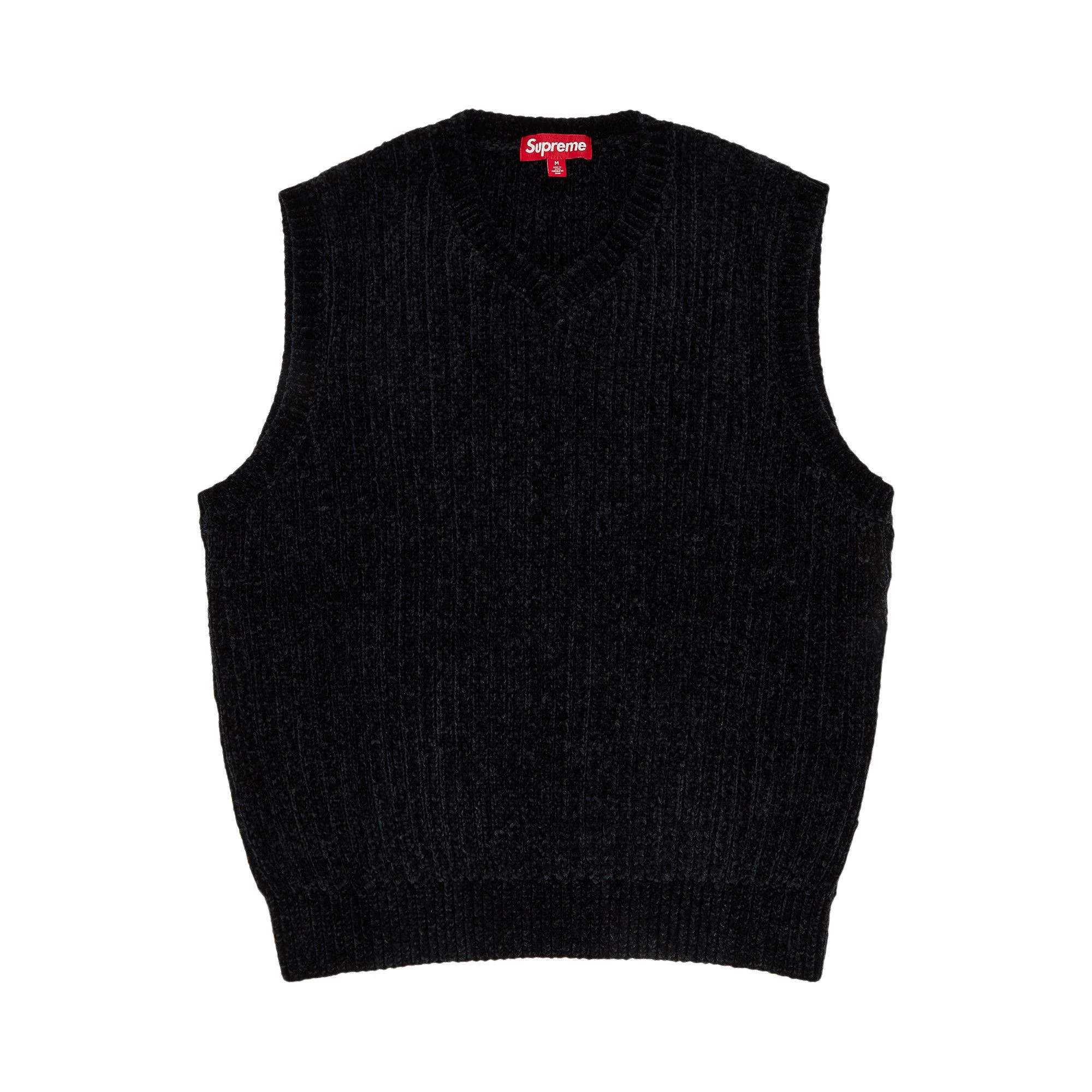 Supreme Chenille Sweater Vest 'Black' - 1