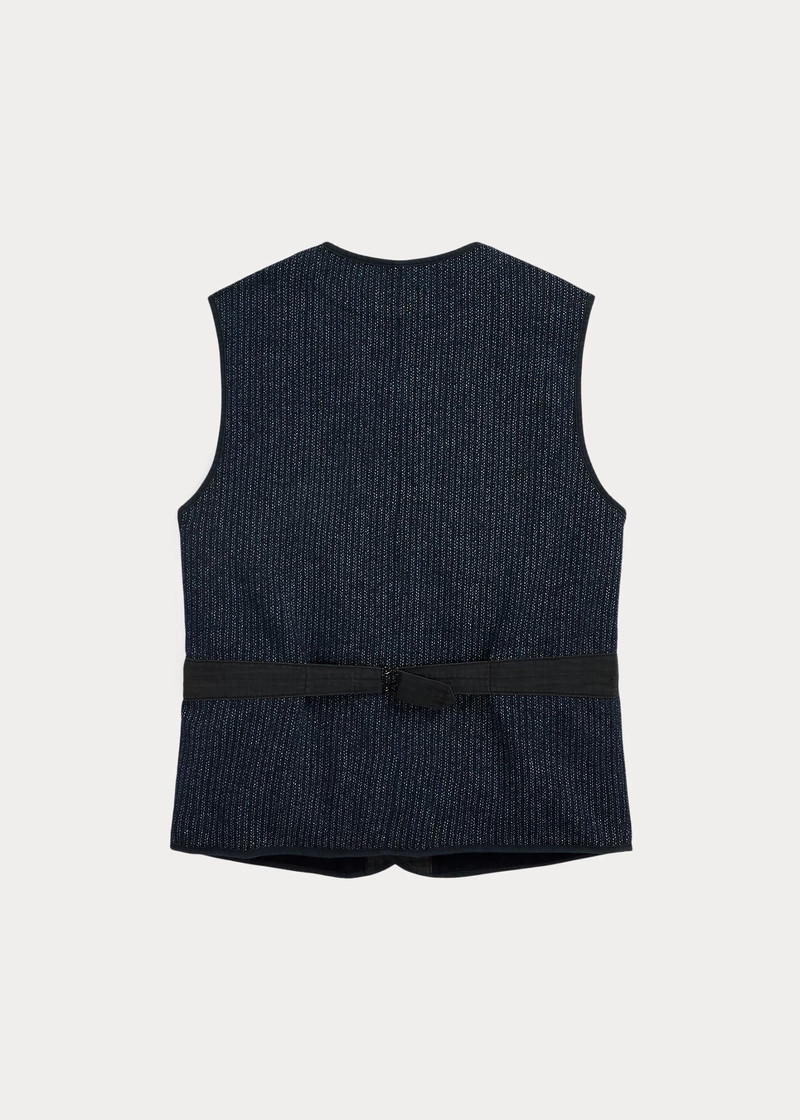 RRL by Ralph Lauren Print Indigo Fleece Vest outlook