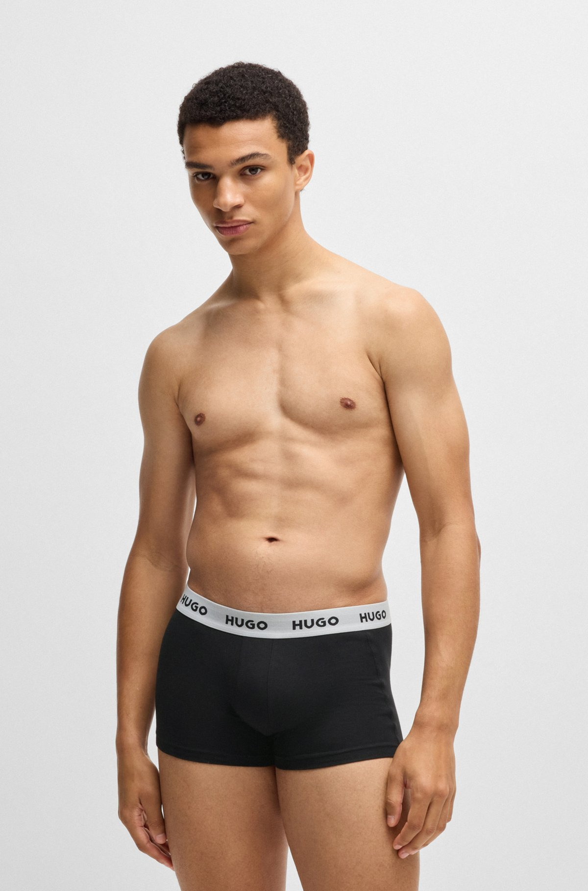 THREE-PACK OF STRETCH-COTTON TRUNKS WITH LOGO WAISTBANDS - 2
