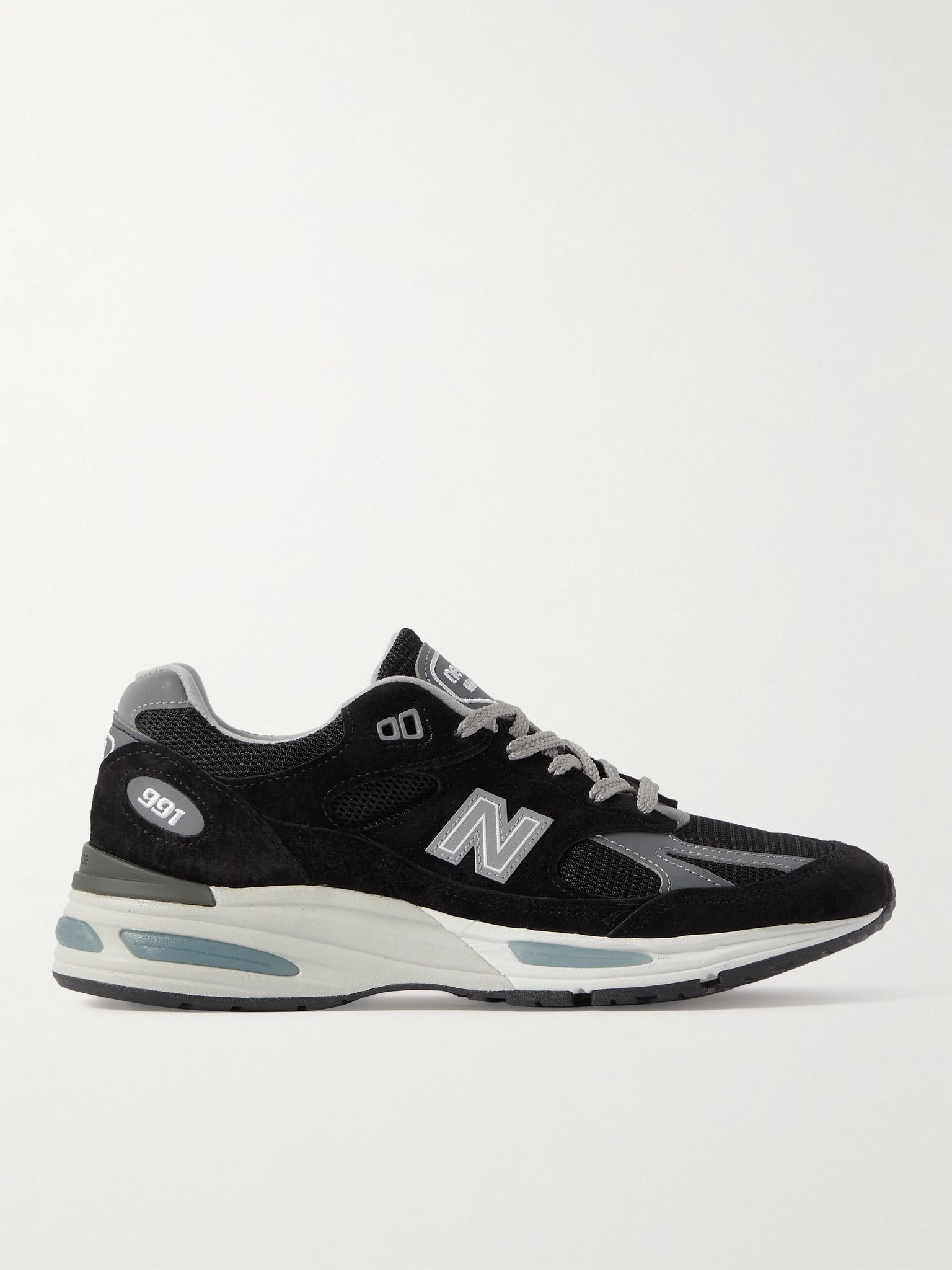 991v2 Suede, Mesh and Faux Leather Sneakers Black - 1