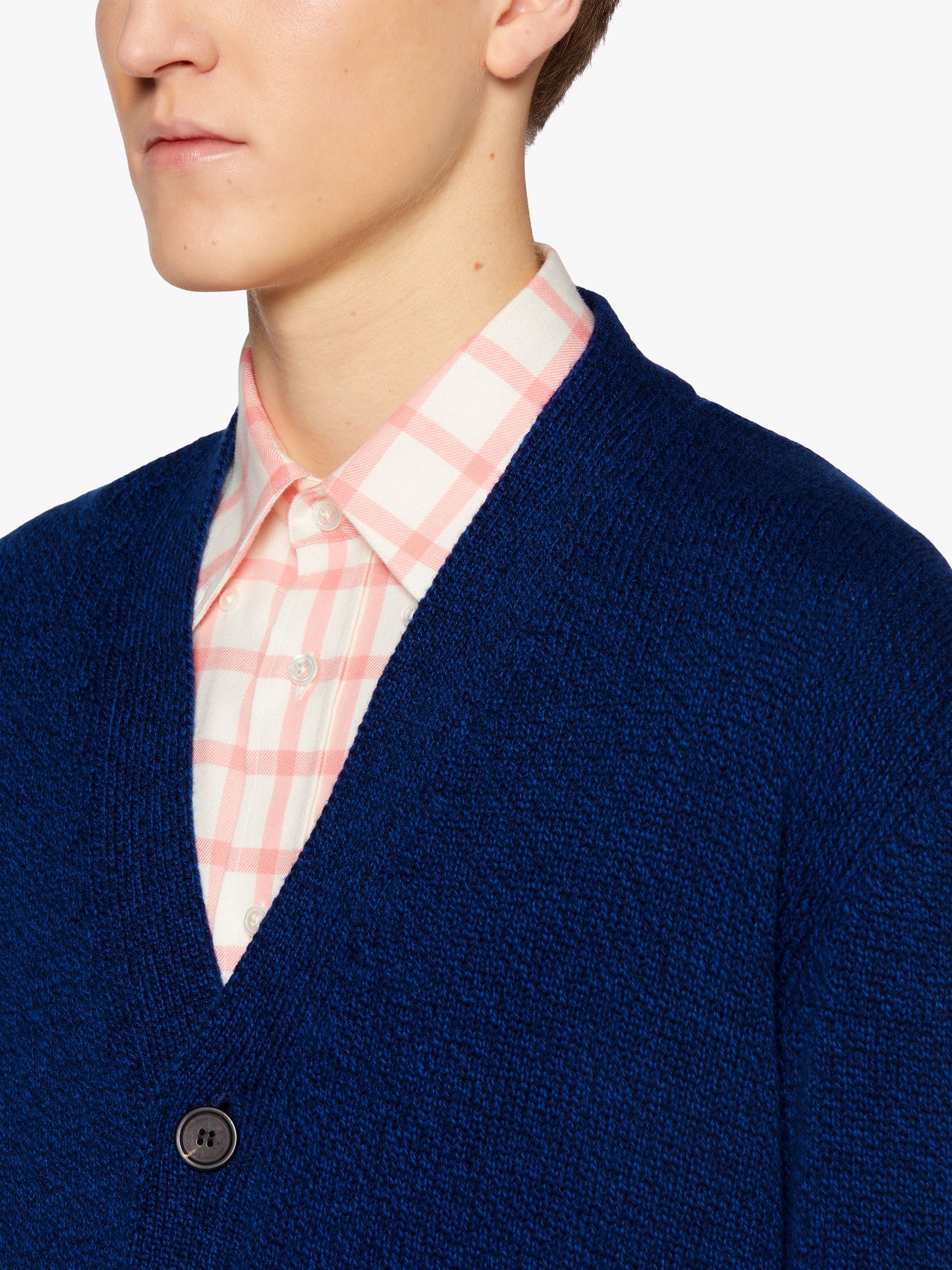 STOCKHOLM NAVY MERINO WOOL & CASHMERE CARDIGAN | GKF-300 - 5