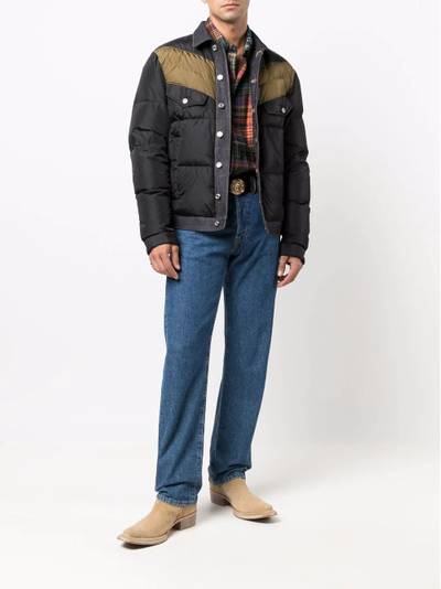 DSQUARED2 denim-trim feather down coat outlook