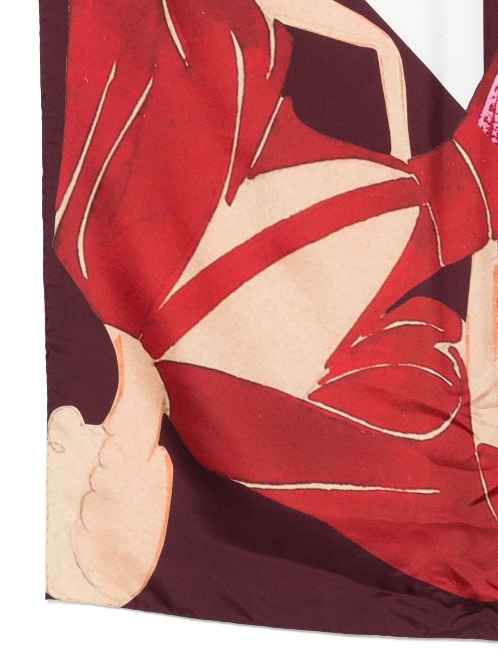 illustration-print silk scarf - 3