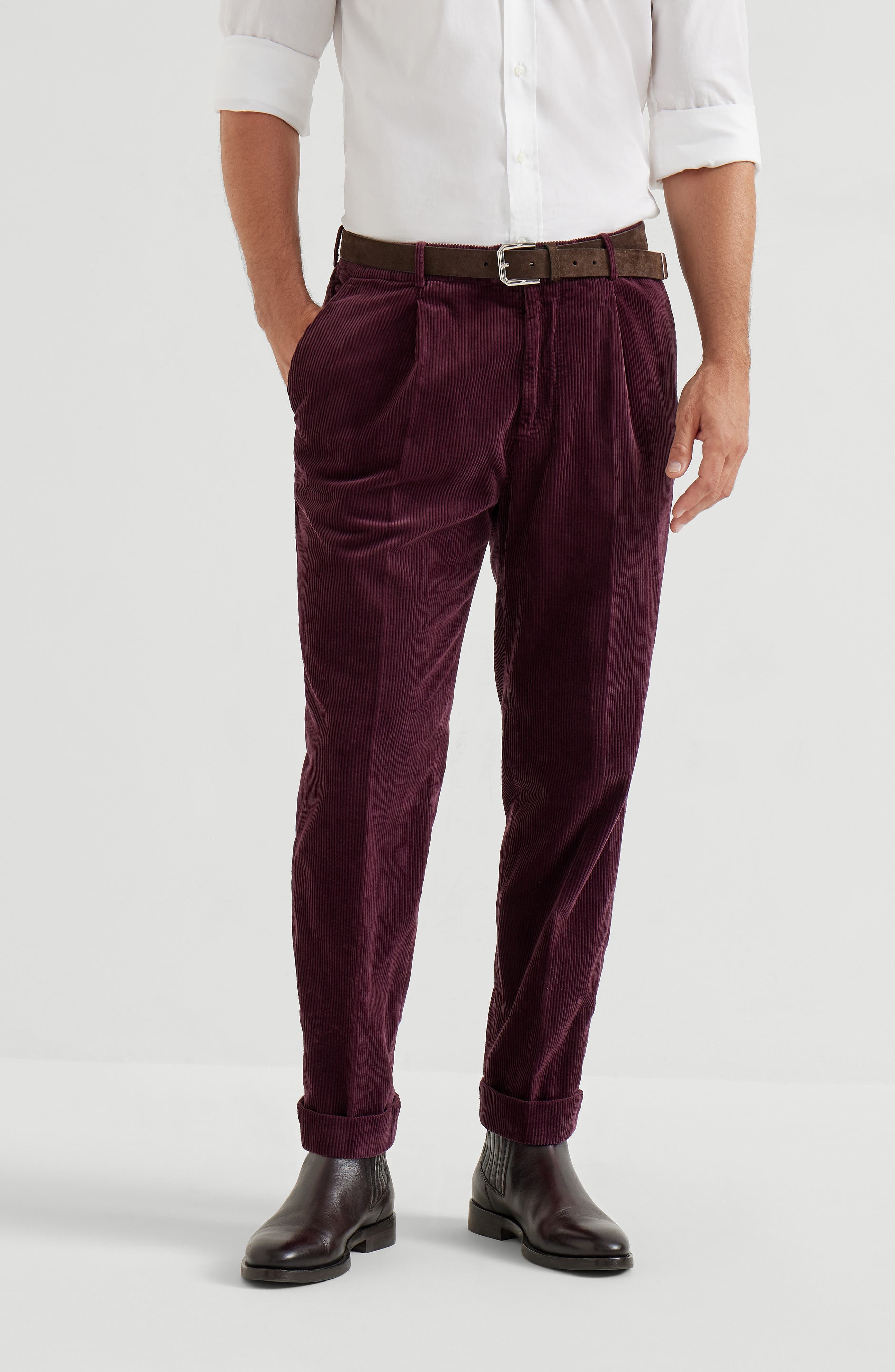 Brunello Cucinelli Garment-dyed trousers in Purple at Nordstrom - 2