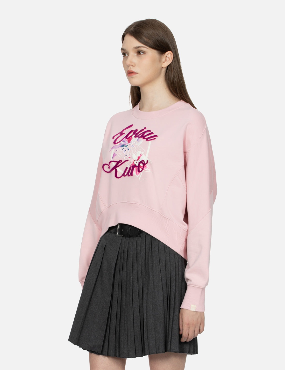 Floral Kamon Print and Logo Jacquard Loose Fit Sweatshirt - 7