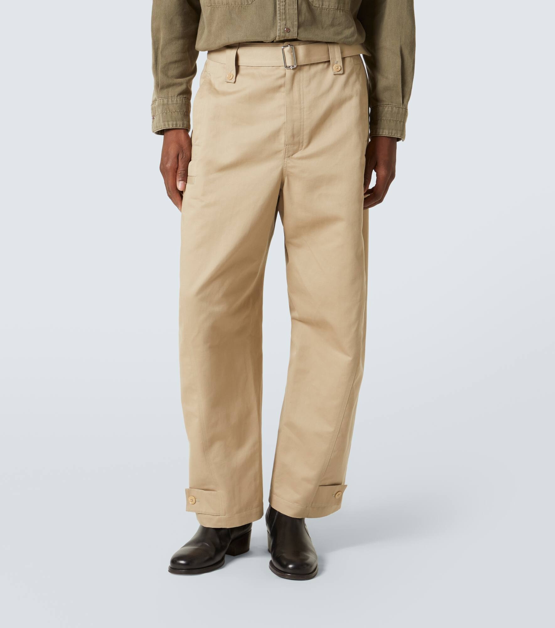 Twisted cotton and linen twill pants - 3