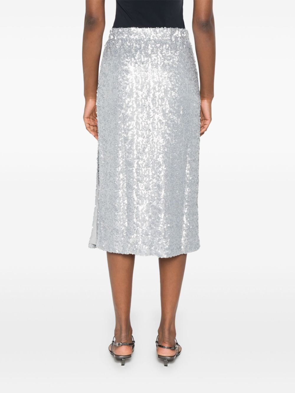 sequin embellished midi skirt - 4