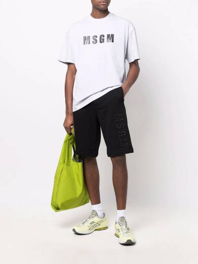 MSGM embossed-logo track shorts outlook