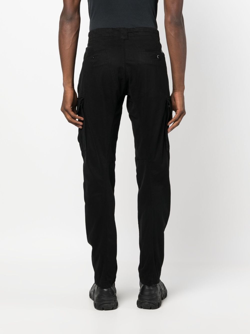logo-plaque tapered-leg trousers - 4