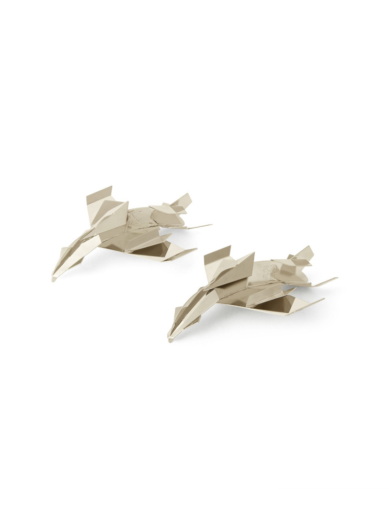 Off-White Silver Paper Plane Earrings outlook