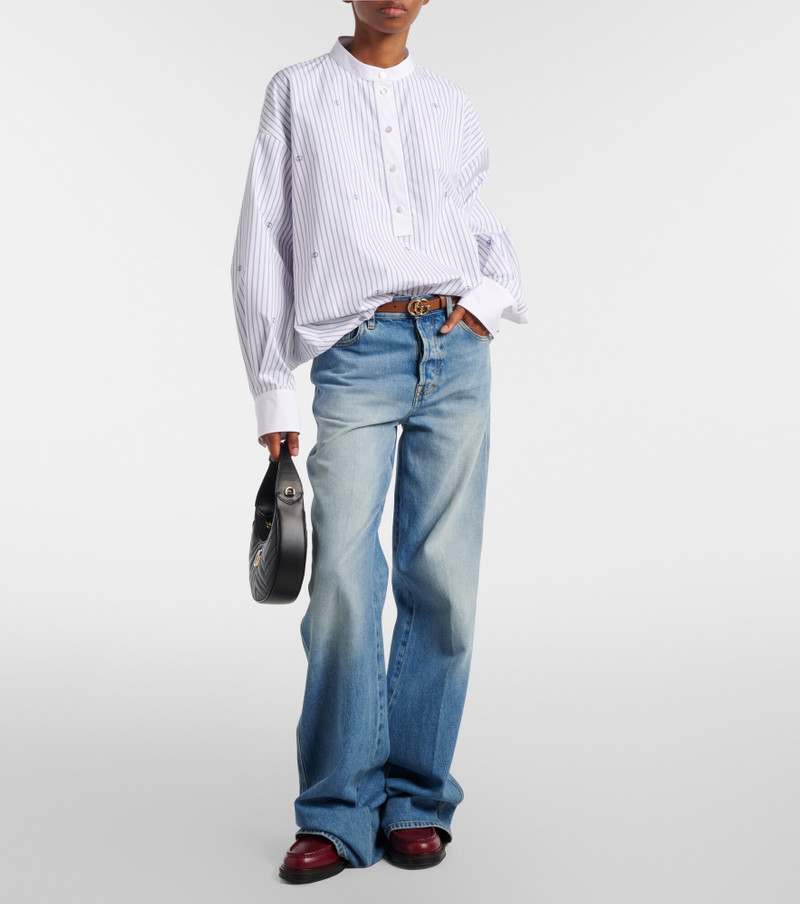 GUCCI Interlocking G pinstripe cotton shirt outlook