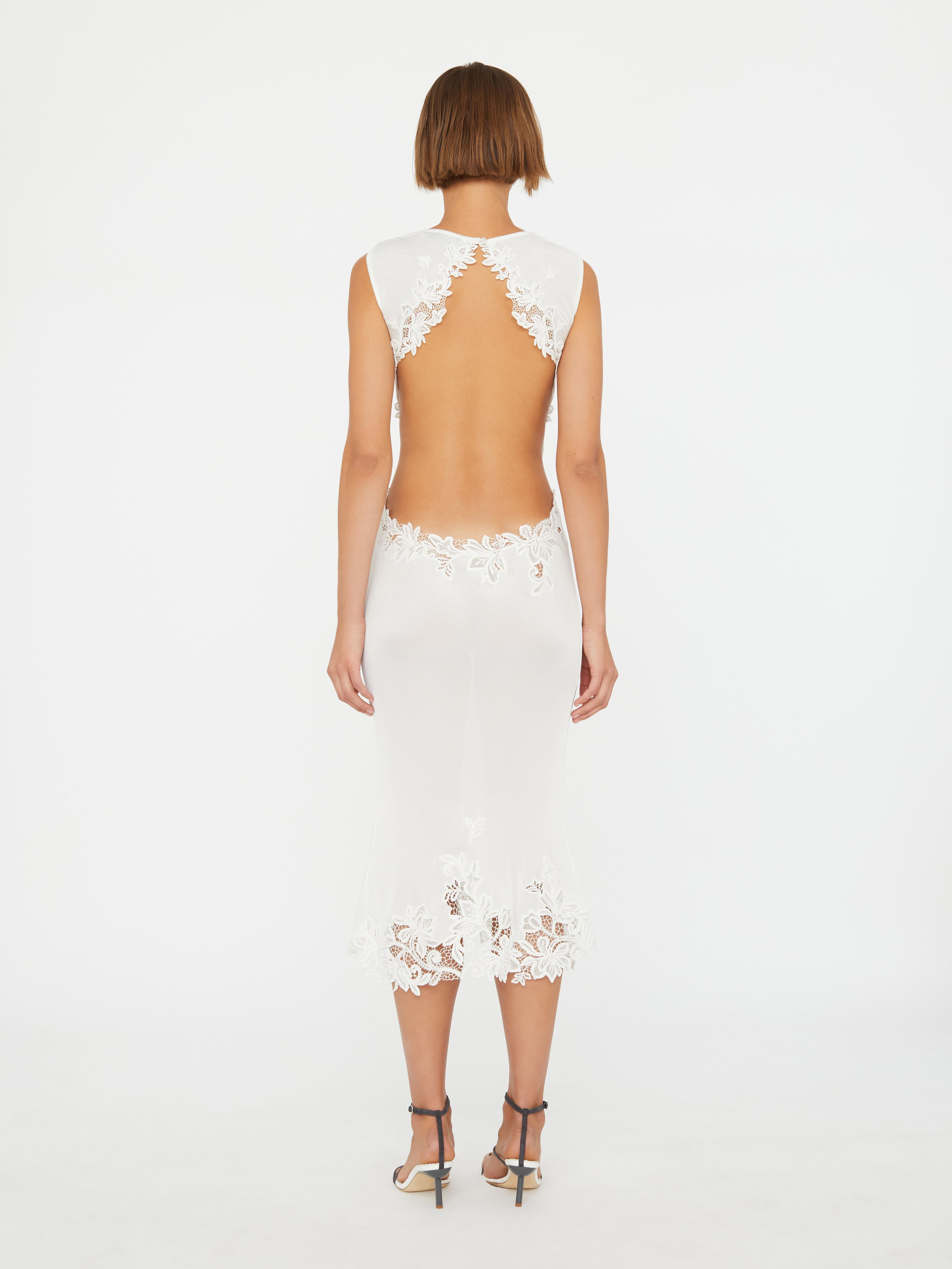 Hibiscus Embroidered Rib Dress - 3