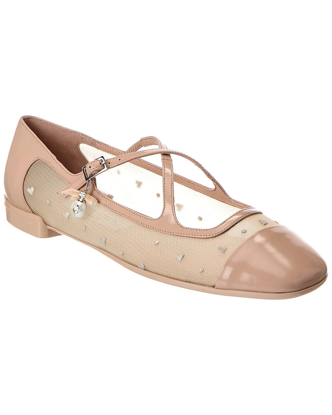 Jimmy Choo Eleri Mesh & Leather Ballerina Flat - 1
