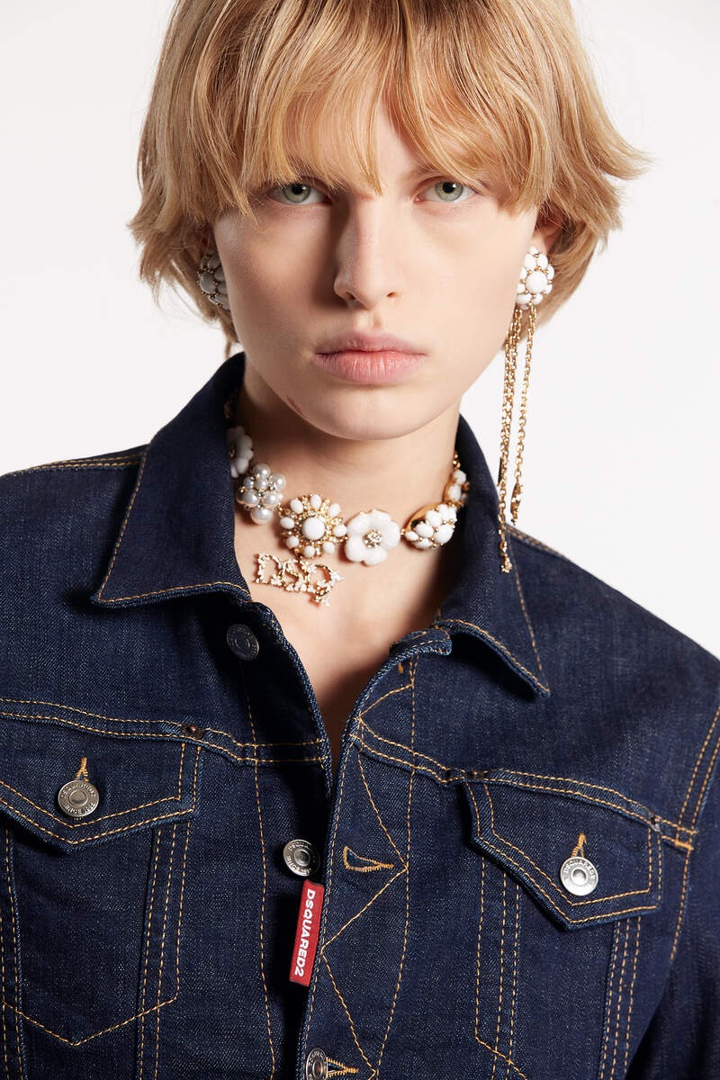 DARK RINSE WASH BOYFRIEND JEAN JACKET - 3