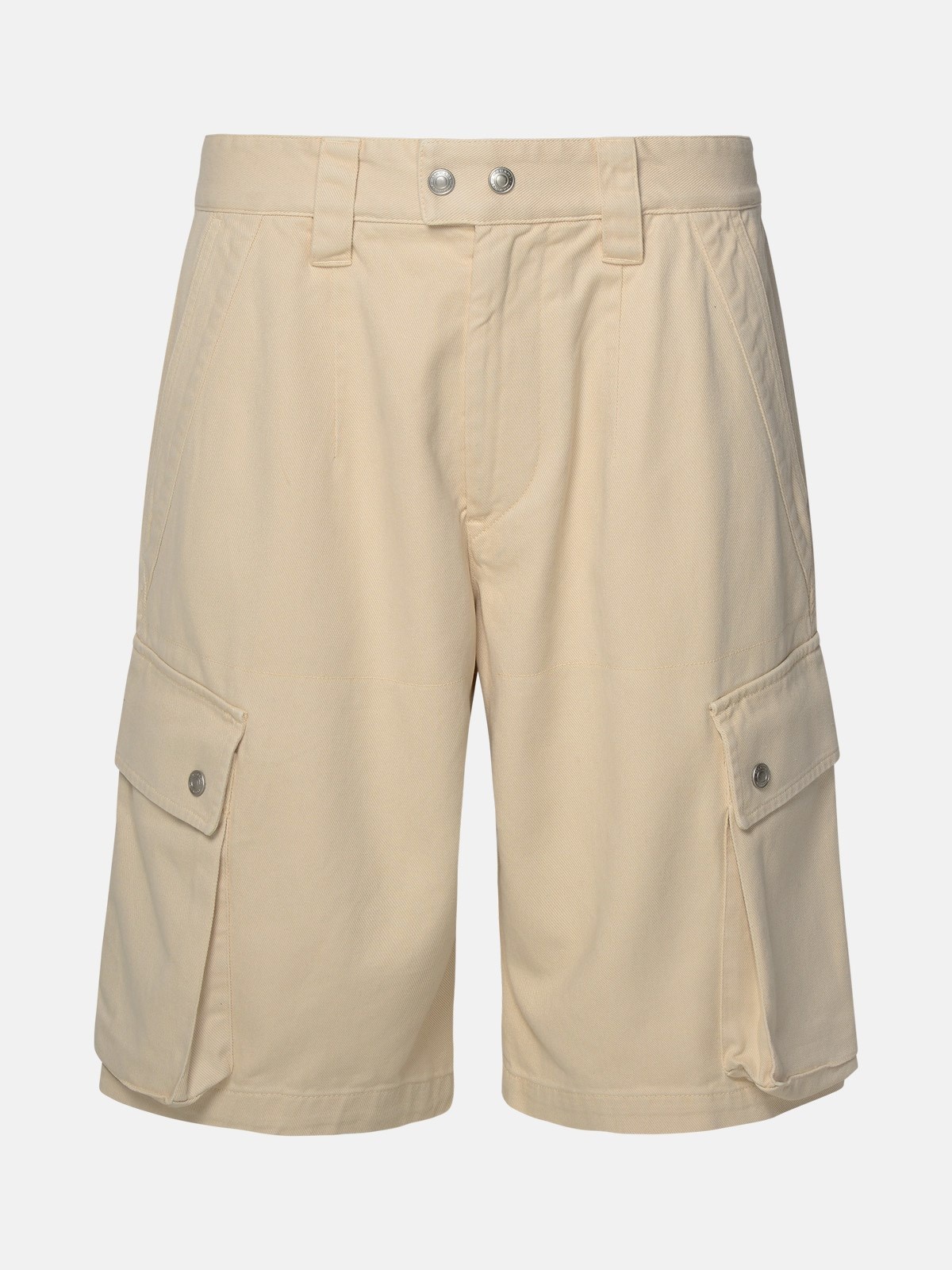 BEIGE COTTON BERMUDA SHORTS - 1