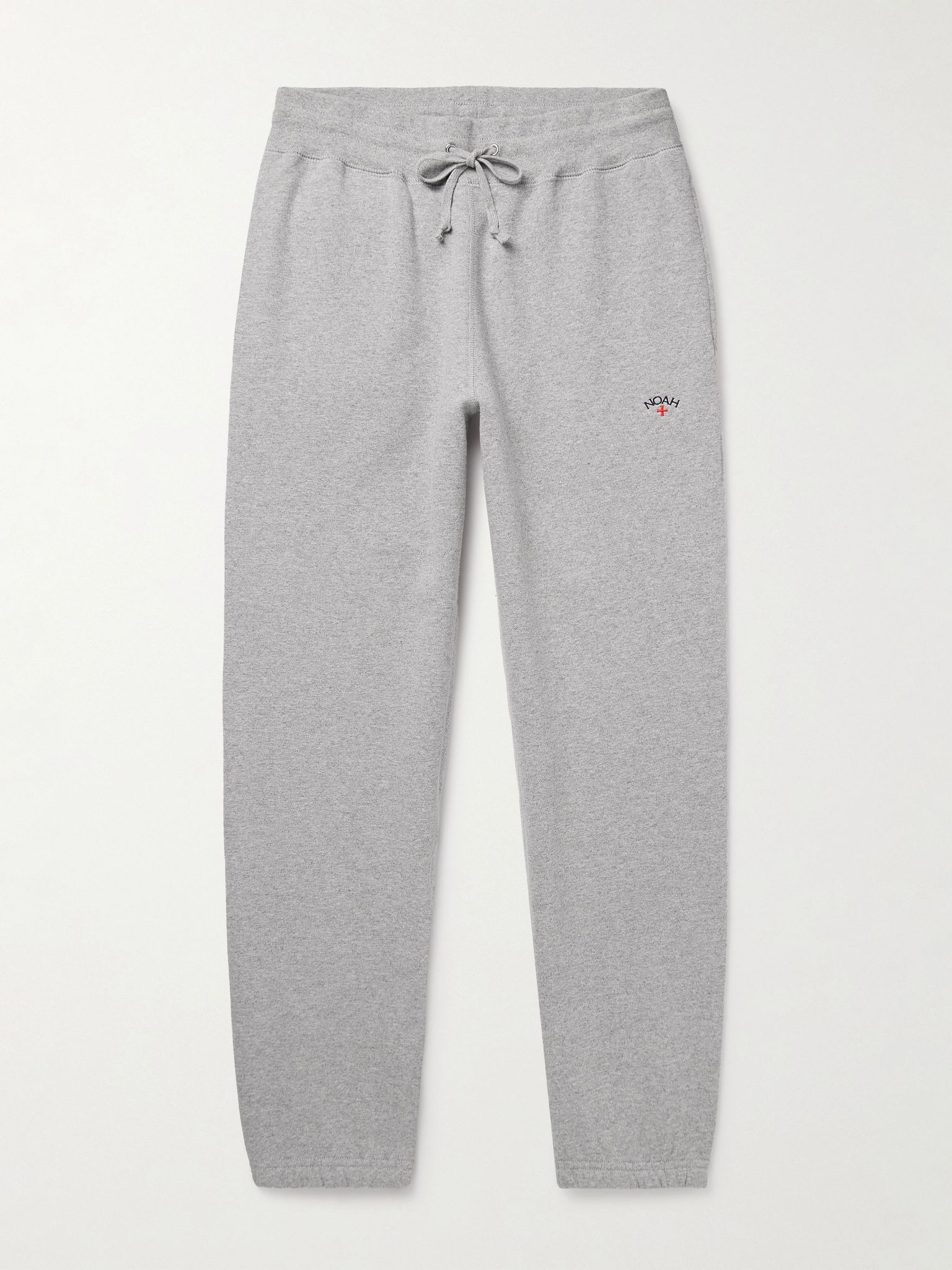 Core Tapered Logo-Embroidered Cotton-Jersey Sweatpants Gray - 1
