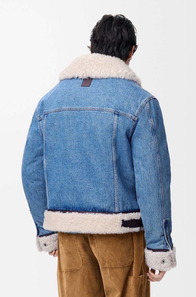 Trucker jacket in denim and shearling 4